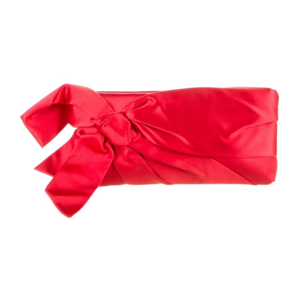 Valentino satin bow clutch